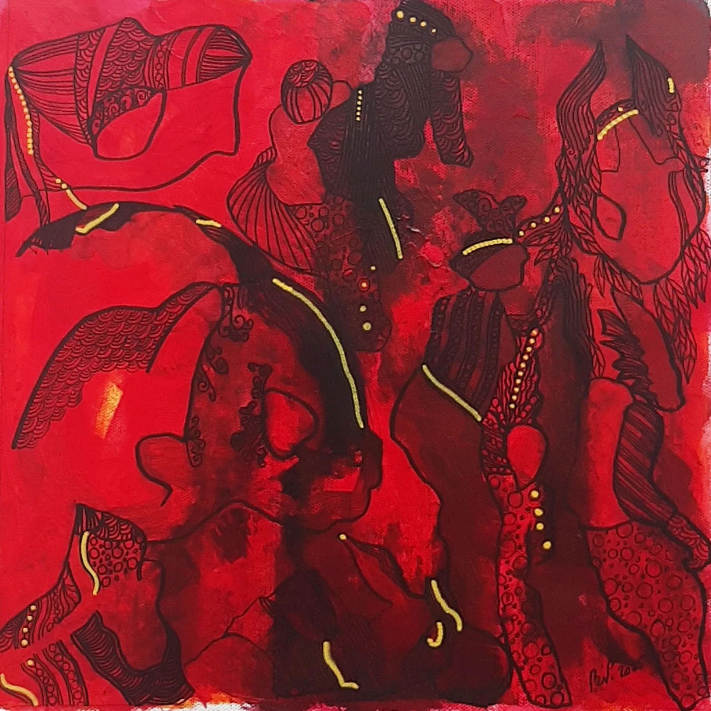 Shamane | Acryliques sur toiles | formats 30×30 cm