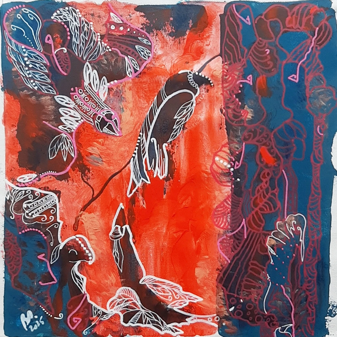 Vol de nuit | Acryliques sur toiles | formats 30×30 cm