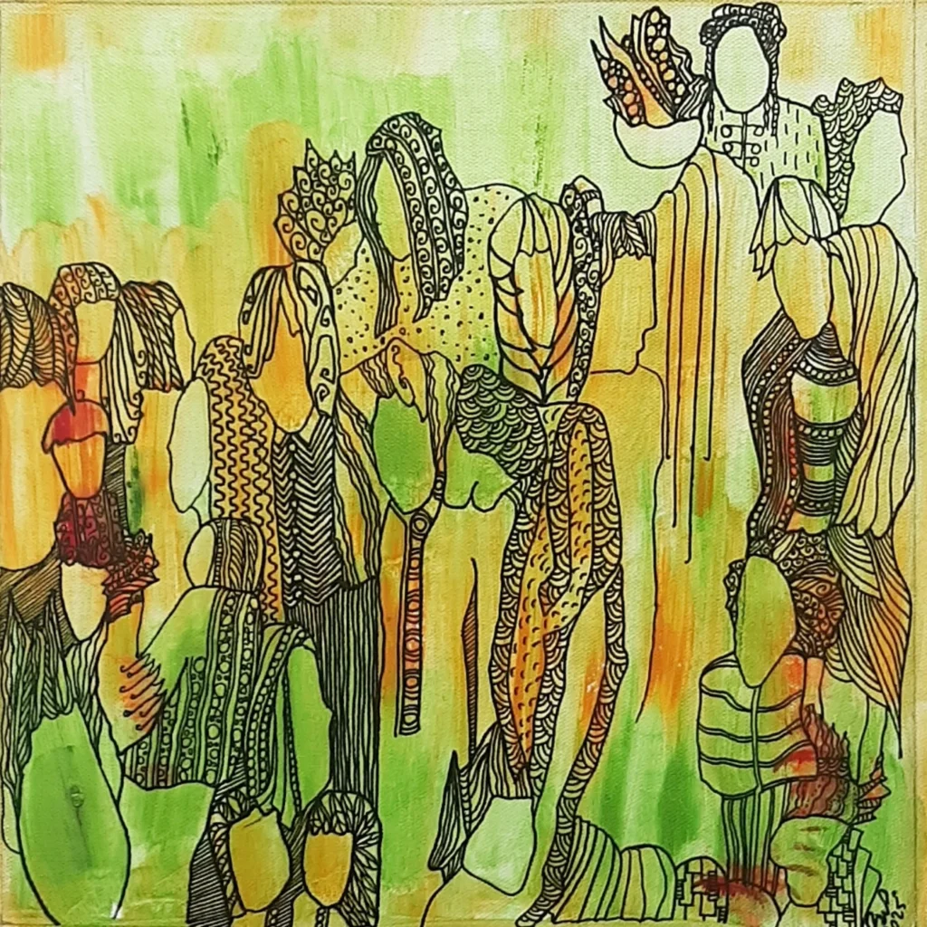 Hippies | Acryliques sur toiles | formats 30×30 cm